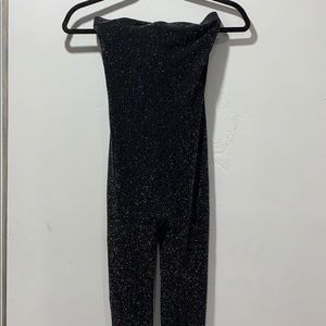 Strapless shimmer romper